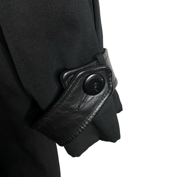 Mannequin Vintage Women's Black 100% Wool Double Breasted Trench Coat - Picture 6 of 12